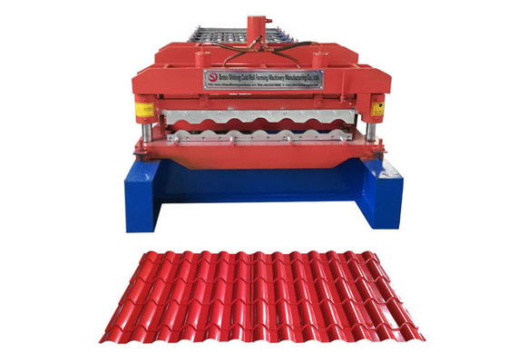 Waterproof Glazed Tile Roll Forming Machine Middle Plate 16mm Weight 3.5-6 Ton