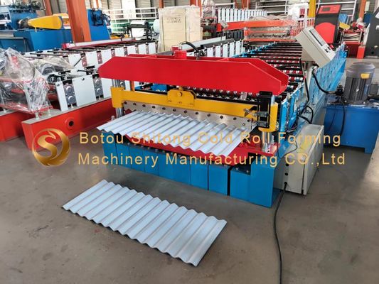 Panasonic Roof Corrugated Sheet Roll Forming Machine With Dia 75mm Shaft Diameter