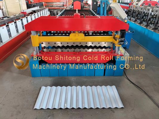Panasonic Roof Corrugated Sheet Roll Forming Machine With Dia 75mm Shaft Diameter